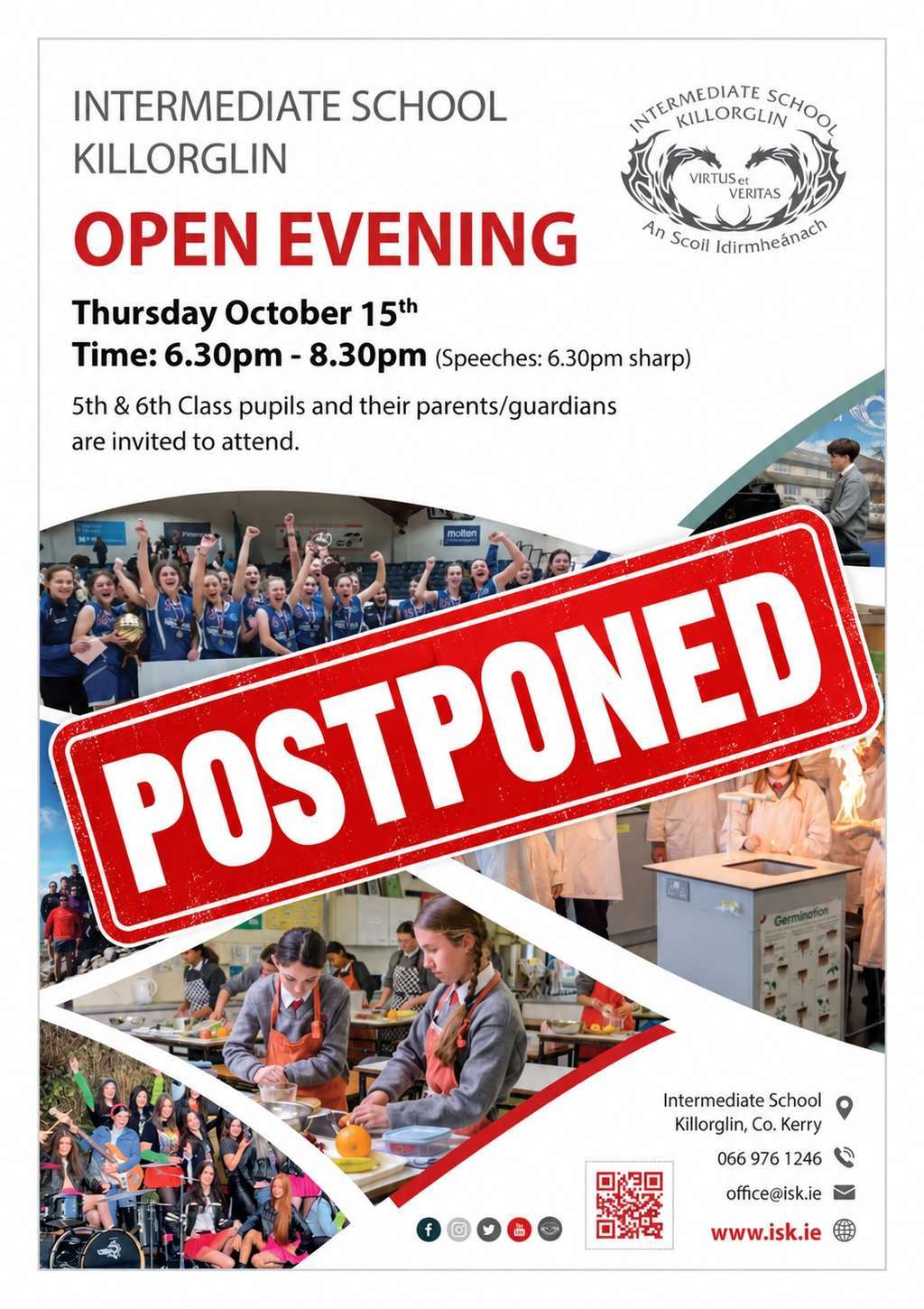 Open Evening Postponed